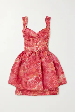 Zimmermann - High Tide Floral-print Linen And Silk-blend Mini Dress - Pink