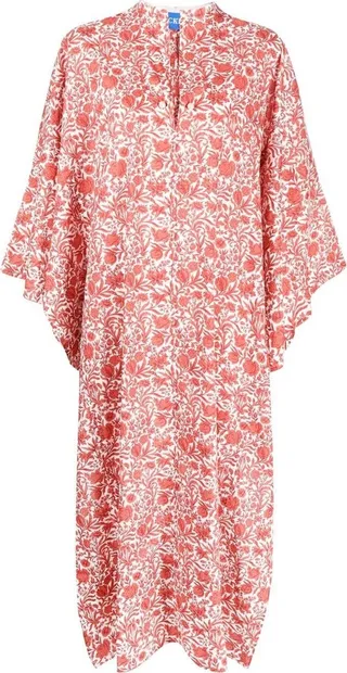 Joyce floral-print poncho