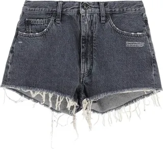Off-White Frayed Edge Denim Shorts
