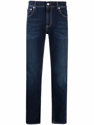 Logo-Embroidered Skinny Jeans