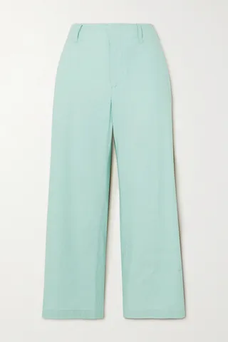 rag & bone - Dylan Cropped Linen-blend Wide-leg Pants - Green