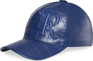 Matted Crocodile Leather Baseball Cap
