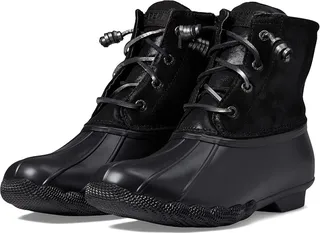 Sperry Saltwater Shimmer Leather (Black) Women's Boots