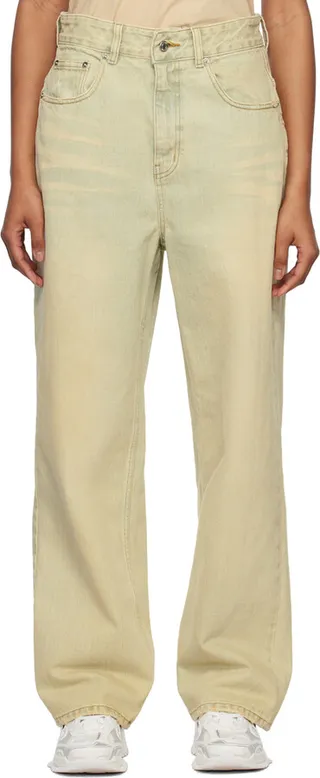 We11done Beige Wide-Leg Jeans