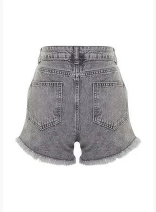 Gray Denim 100% Cotton Shorts & Bermuda TBESS23SR00030