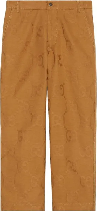 GG-jacquard cotton straight trousers