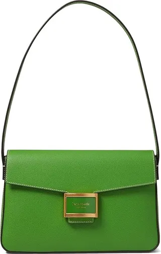 Kate Spade New York Katy Textured Leather Medium Shoulder Bag (KS Green) Shoulder Handbags