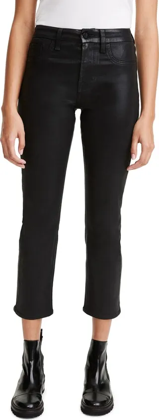 Coated Ankle Straight Leg Jeans