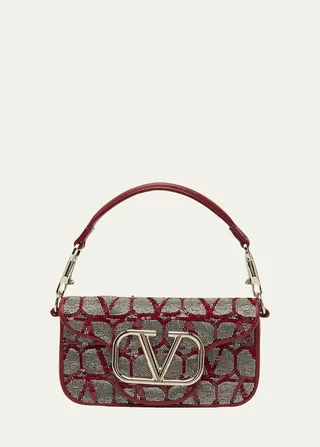 Loco Small VLOGO Sequins Shoulder Bag