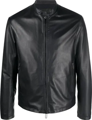 Zip-Up Leather Jacket