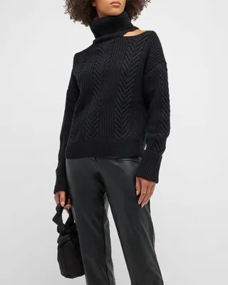 Lorilee Cut-Out Turtleneck Sweater