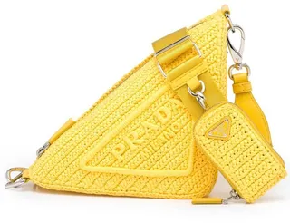 raffia Triangle shoulder bag