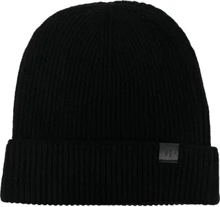 Logo-Patch Ribbed-Knit Beanie