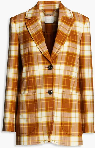 Checked woven blazer