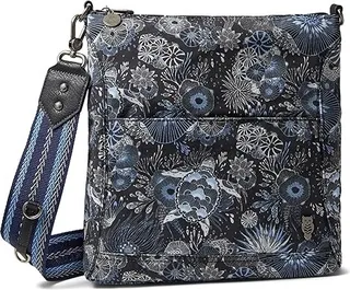 Sakroots Eco-Twill Lucia Crossbody (Midnight Seascape) Handbags