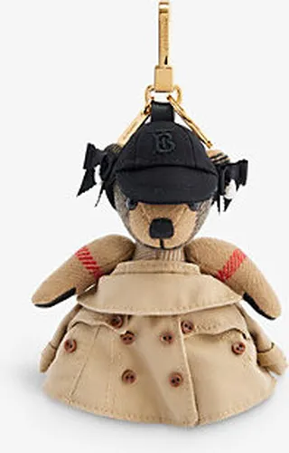Beige Women's Beige Cashmere Check Thomas Bear Bag Charm