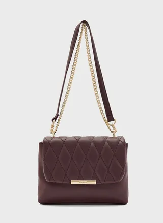 Chain Detailed Flap Over Crossbody