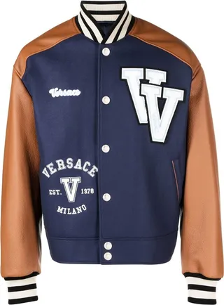 Chest Logo-Patch Detail Bomber Jacket
