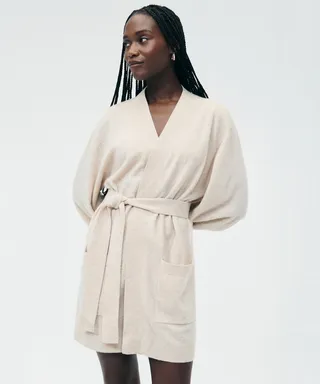 Cashmere Ribbed Seamless Robe