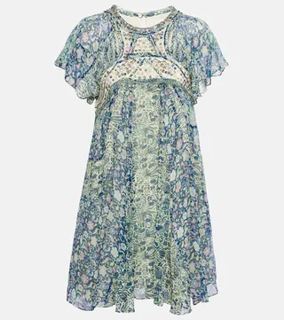 Odile printed silk minidress