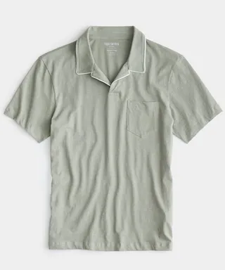 Made in L.A. Tipped Montauk Polo in Soft Sage