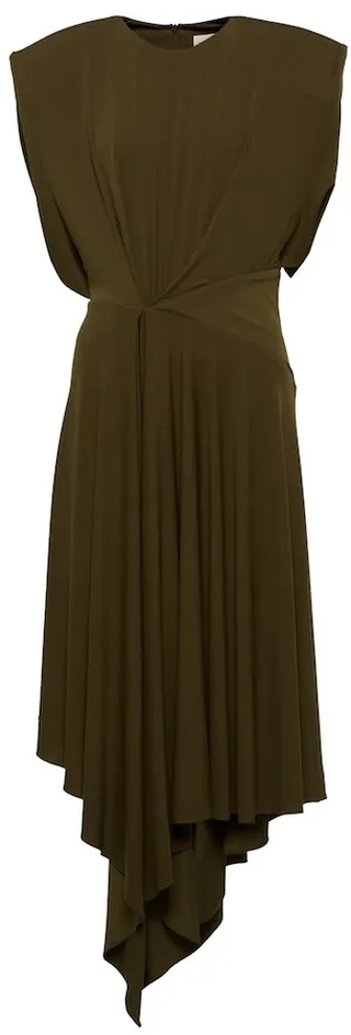 Asymmetric jersey midi dress