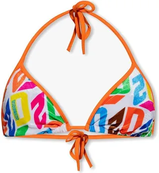 Dsquared2 Logo Printed Velour Bikini Top