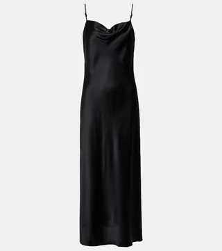 Slip silk-blend midi dress