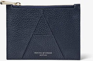 Womens Navy Essential A Small Pebbled-leather Pouch