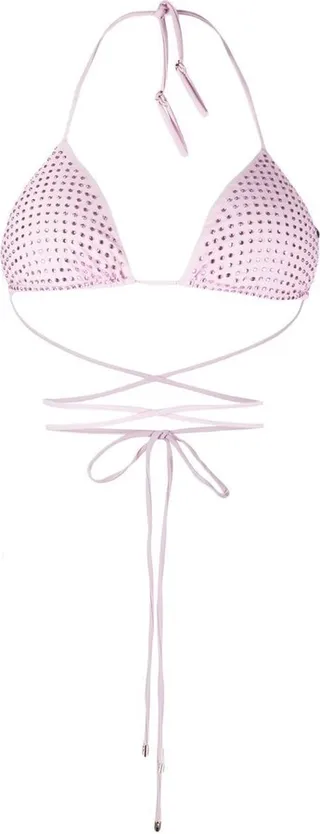 Crystal Triangle Strappy Bikini Top