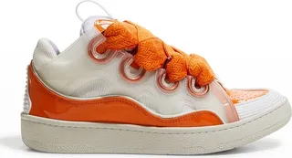 Men's Bicolor Mix Media Low-Top Curb Sneakers