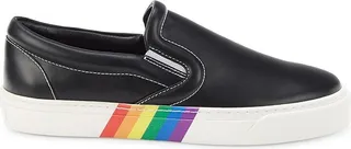Leather Slip On Platform Sneakers