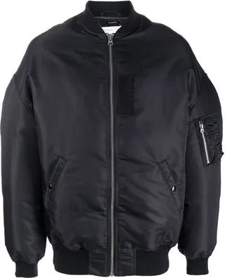 Zip-Detailing Down Bomber Jacket