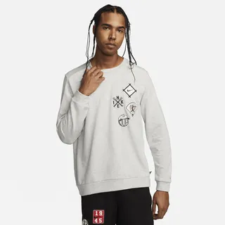 Nike Men's Dri-FIT Long-Sleeve Fleece Baseball Crew in Grey