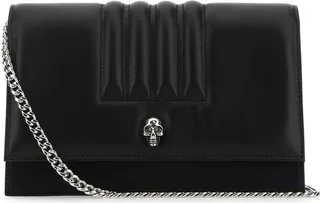 Alexander McQueen Skull-Stud Foldover Crossbody Bag