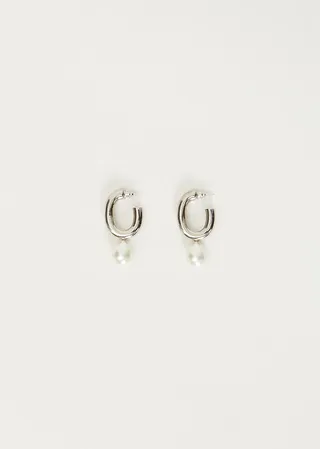 Pearl Egg Hoop Earrings