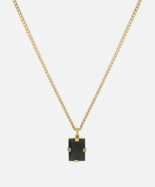 Miansai Lennox Necklace in Gold Vermiel and Onyx