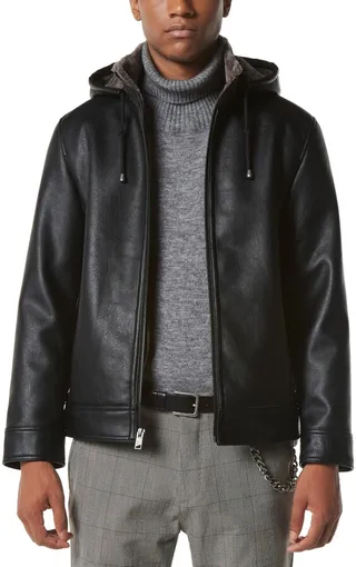 Marc New York Men's Jutland Faux Leather Hooded Jacket