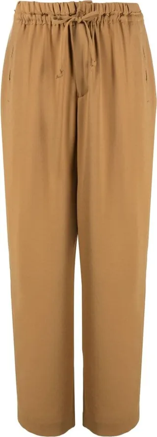Drawstring-Waist Straight-Leg Trousers