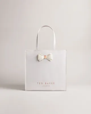 Plain Bow Large Icon Bag in Light Gray