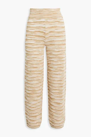 Len cropped space-dyed knitted straight-leg pants