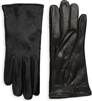 Dyed Calf Hair Leather Gloves