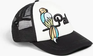 Embroidered twill and mesh baseball cap