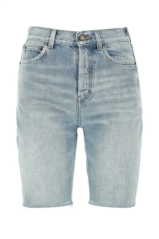 Saint Laurent High-Rise Denim Shorts