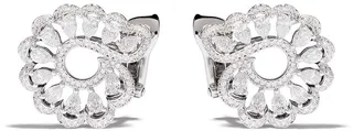 18kt White Gold Diamond Swirl Earrings