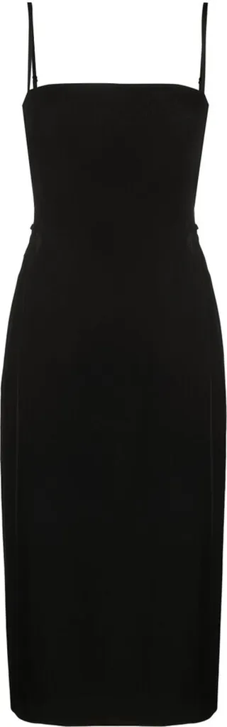 Black Urbain Square Neck Midi Dress