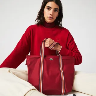 Women's Izzie Striped Handles Canvas Shopper Bag