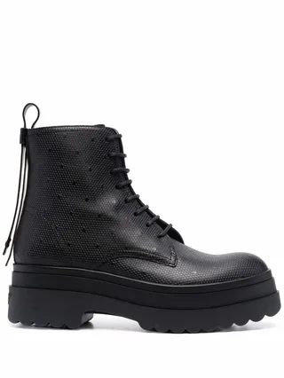 LYE(RED) point-d'esprit combat boots