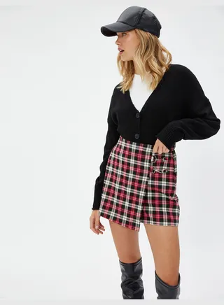 Viscose Mix Metal Acessory Detail Skort