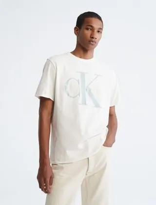Naturals Tea Dye Monogram Logo Crewneck T-Shirt